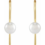14K Yellow Gold Wire Earring Mounting for Pearl
