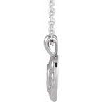 14K White Gold Pierced Heart 14" Necklace