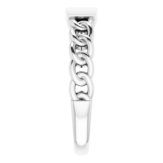 Sterling Silver Engravable Chain Link Ring