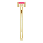 14K Yellow Gold Lab-Grown Ruby Stackable Ring