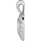 14K White Gold mm Heart Pendant