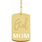 14K Yellow Gold Girl Mom Pendant