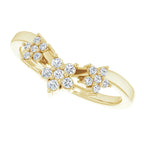 14K Yellow Gold 1/6 Natural Diamond Contour Band