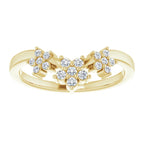14K Yellow Gold 1/6 Natural Diamond Contour Band