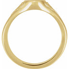 14K Yellow Gold Engravable Oval Celtic-Inspired Signet Ring