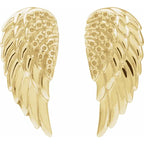 14K Yellow Gold Accented Right Angel Wing Earring