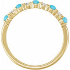 14K Yellow Gold Natural Rainbow Moonstone & 1/8 CTW Natural Diamond Ring