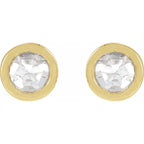14K Yellow Gold .06 CTW Rose-Cut Natural Diamond Threaded Post Earrings