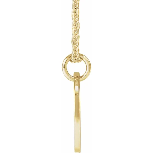 14K Yellow Gold Initial M Script 16-18" Necklace