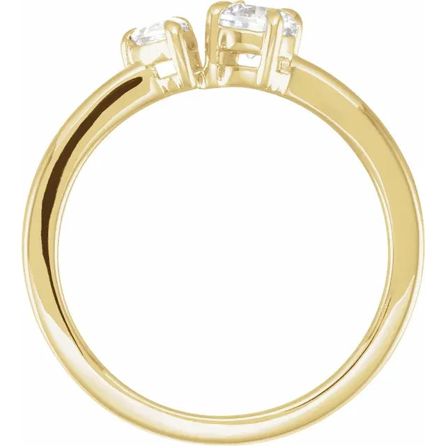 14K Yellow Gold 5/8 CTW Lab-Grown Diamond Two-Stone Ring