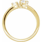 14K Yellow Gold 5/8 CTW Lab-Grown Diamond Two-Stone Ring