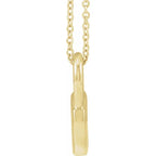 14K Yellow Gold Engravable Lock 16-18" Necklace
