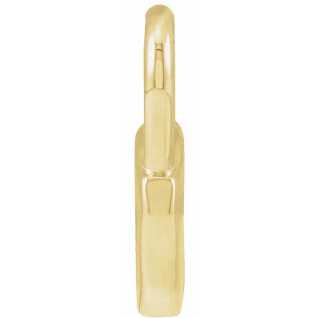 14K Yellow Gold 15.3x10.1 mm Engravable Lock Pendant