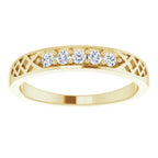14K Yellow Gold 1/6 CTW Natural Diamond Celtic-Inspired Anniversary Band