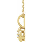 14K Yellow Gold 1/6 CT Natural Diamond Knot 18" Necklace