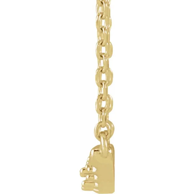 14K Yellow Gold Round 3-Stone Curved Bar Family 18" Necklace Mounting