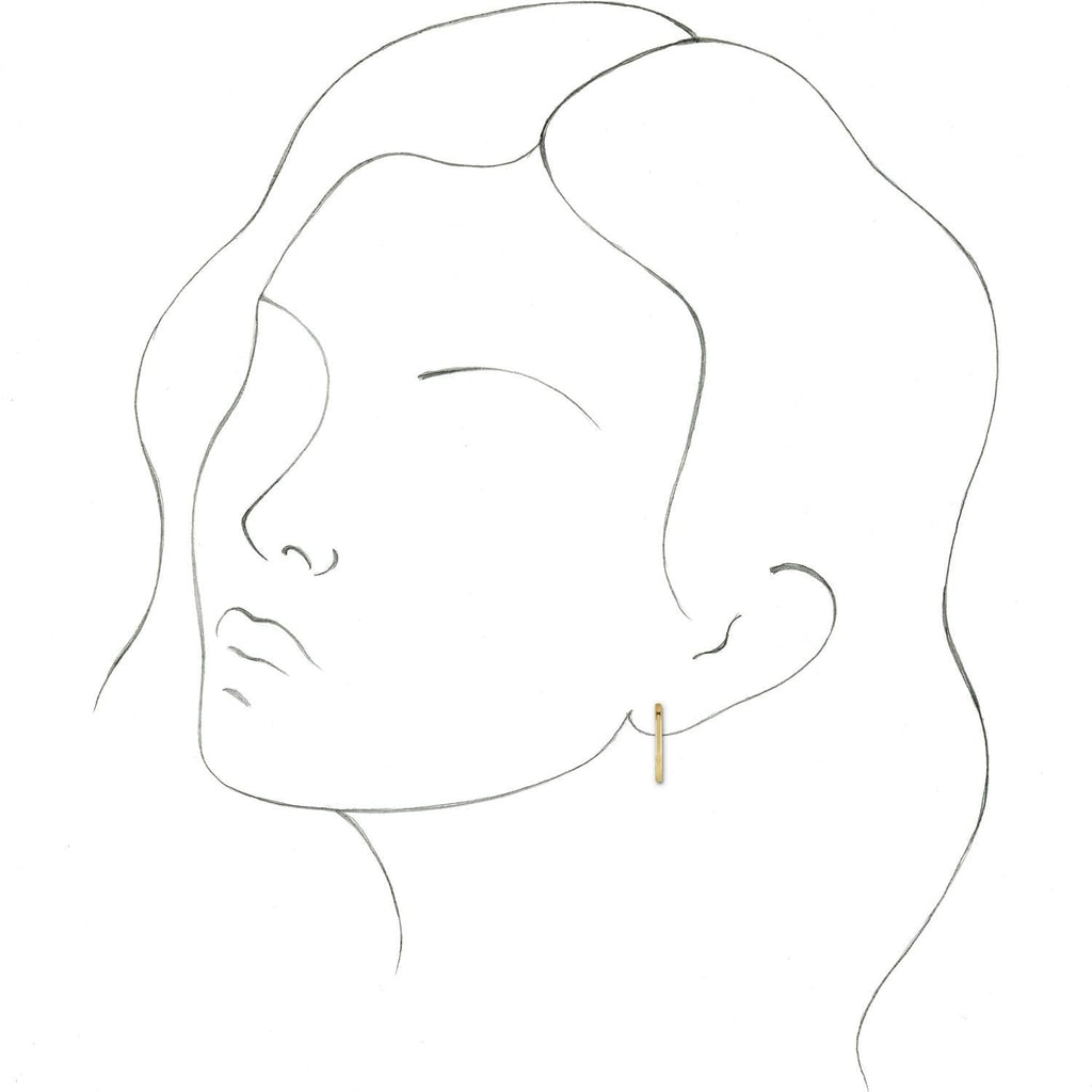 14K Rose Gold Elongated Oval Huggie Hoop Earrings