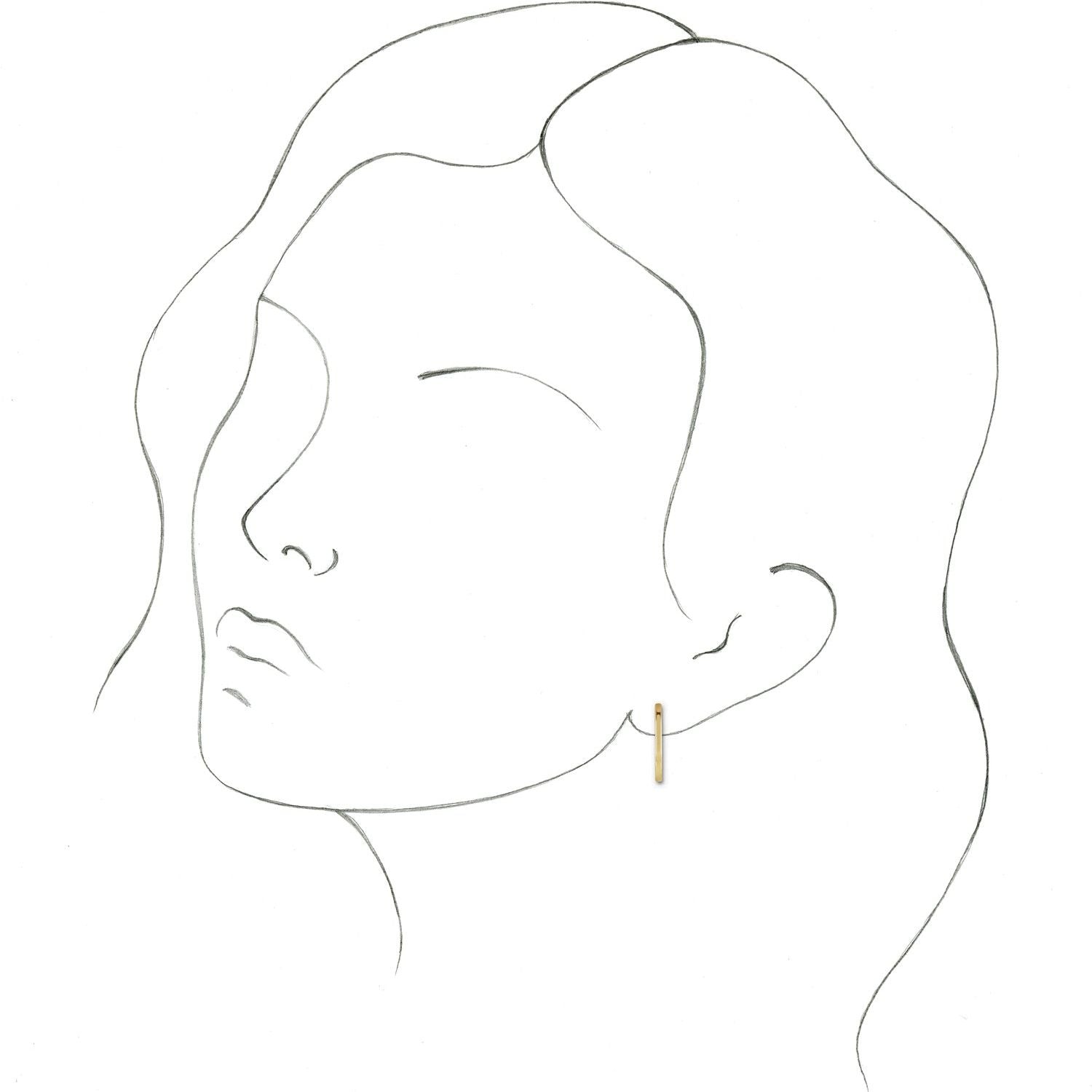 14K Rose Gold Elongated Oval Huggie Hoop Earrings