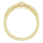 14K Yellow Gold Rope Heart Dome Ring