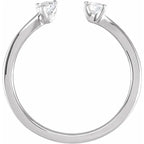14K White Gold 1/5 CTW Lab-Grown Diamond Two-Stone Ring