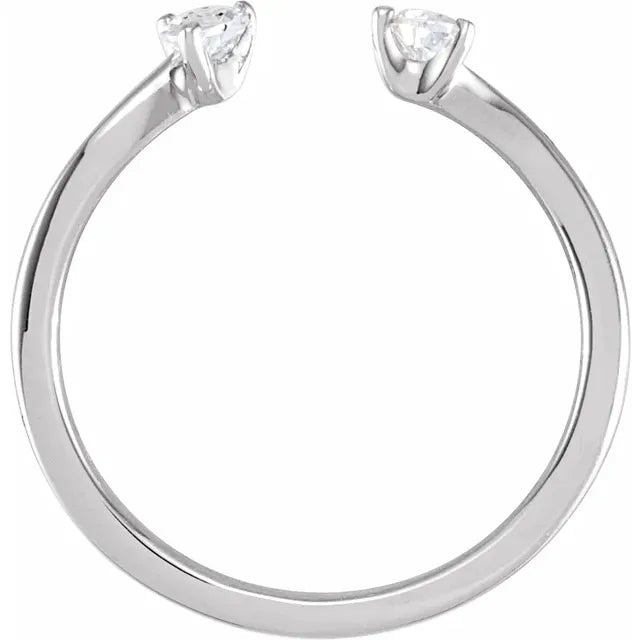 14K White Gold 1/5 CTW Lab-Grown Diamond Two-Stone Ring