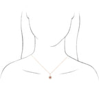 14K Yellow Gold Natural Mozambique Garnet & Natural Turquoise Halo-Style Charm/Pendant