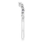 14K White Gold .05 CTW Natural Diamond Vintage-Inspired Contour Band