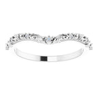 14K White Gold .05 CTW Natural Diamond Vintage-Inspired Contour Band