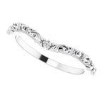 14K White Gold .05 CTW Natural Diamond Vintage-Inspired Contour Band