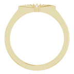 14K Yellow Gold .015 CT Natural Diamond Fan Ring