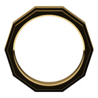 14K Yellow Gold 6 mm Geometric Stepped Edge Band