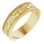 14K Yellow Gold 6 mm Sculptural Band
