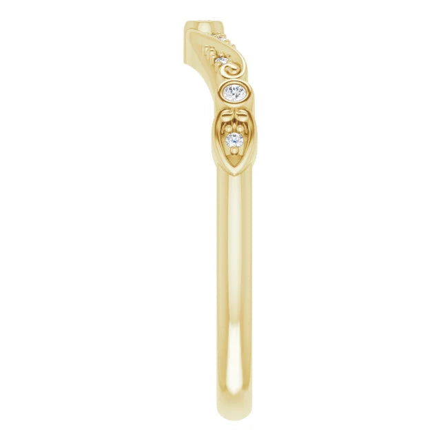 14K Yellow Gold 1.3 mm Round .05 CTW Natural Diamond Matching Band Band