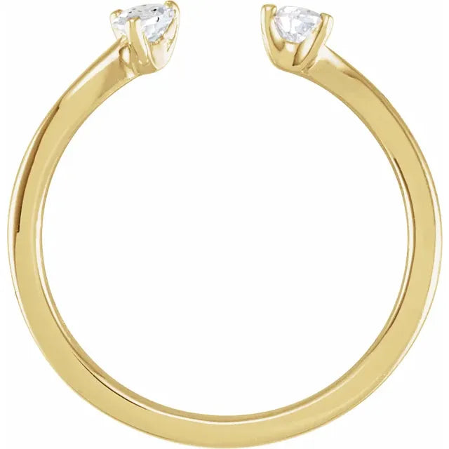 14K Yellow Gold 1/5 CTW Lab-Grown Diamond Two-Stone Ring