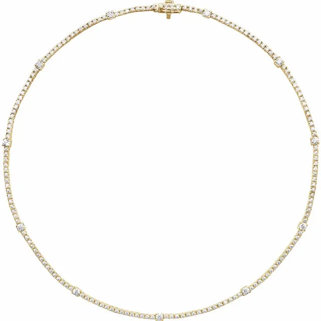 14K Yellow Gold 4 CTW Lab-Grown Diamond 16" Necklace