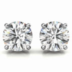 14k White Gold 1/2 Ct Solitaire Created White Diamond Stud Earrings (K-L, I2-I3) Plated by DiamondX