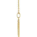 14K Yellow Gold Engravable Sunburst 16-18" Necklace