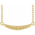 14K Yellow Gold Round 2-Stone Curved Bar Family 18" Necklace Mounting