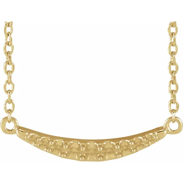 14K Yellow Gold Round 5-Stone Curved Bar Family 18" Necklace Mounting