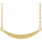 14K Yellow Gold Round 5-Stone Curved Bar Family 18" Necklace Mounting