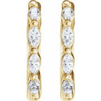14K Yellow Gold 1/6 CTW Natural Diamond Hoop Earrings