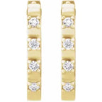 14K Yellow Gold 1/10 CTW Natural Diamond Hoop Earrings