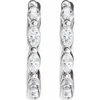 14K White Gold 1/6 CTW Natural Diamond Hoop Earrings