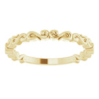 14K Yellow Gold Scroll Pattern Band