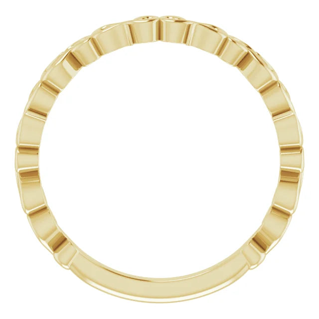14K Yellow Gold Scroll Pattern Band