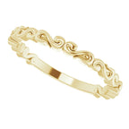 14K Yellow Gold Scroll Pattern Band