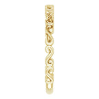 14K Yellow Gold Scroll Pattern Band