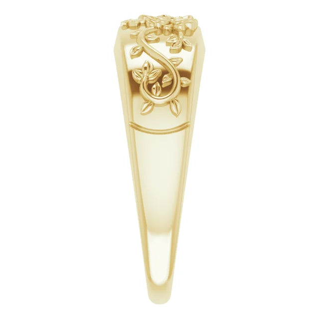 14K Yellow Gold Floral Ring