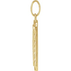 14K Yellow Gold Engravable Sunburst Pendant