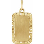 14K Yellow Gold Engravable Sunburst Pendant